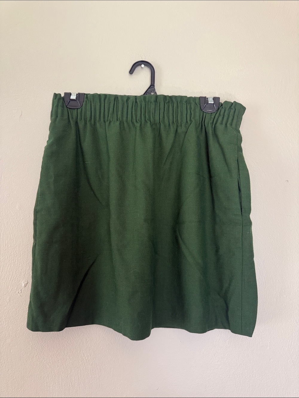 J Crew Deep Green Elastic Waist Mini Skirt 6 - Picture 2 of 5